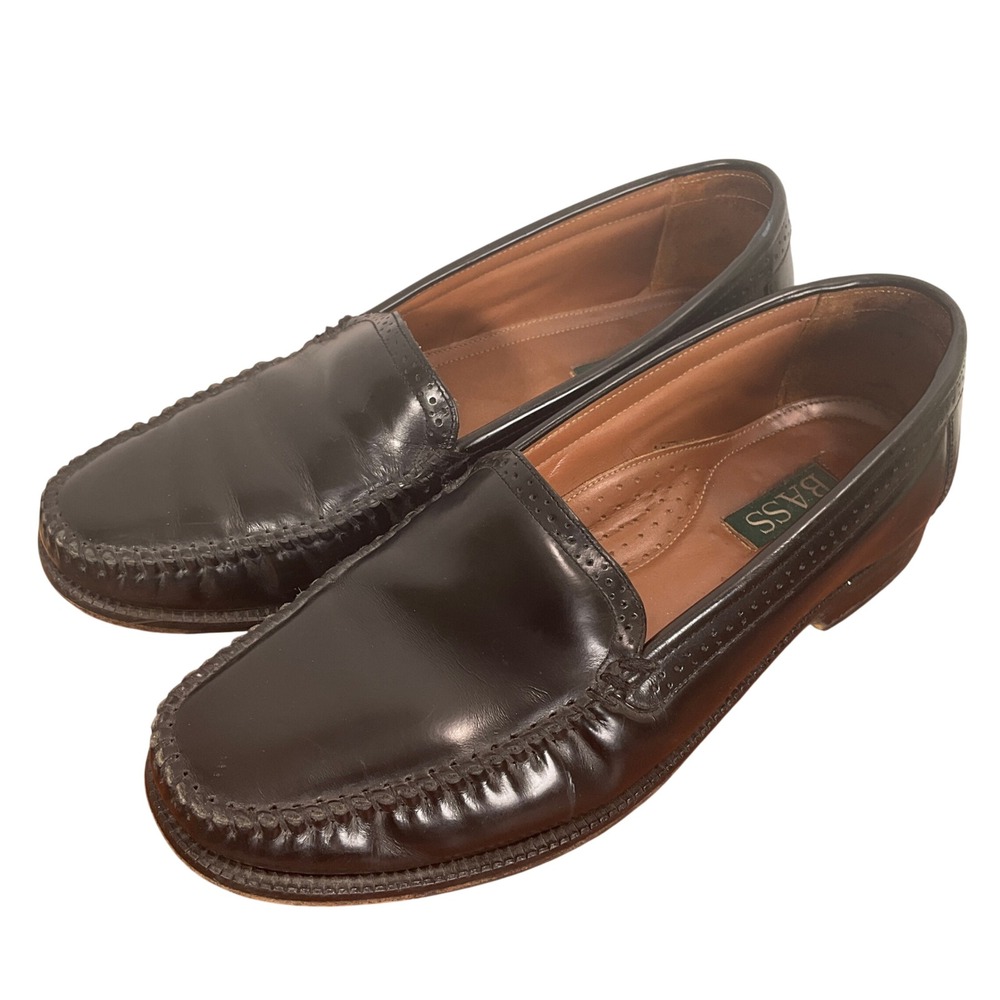 G H Bass Loafers Mens 11D Black Leather Harelson Classic Dress Mocassin Shoes